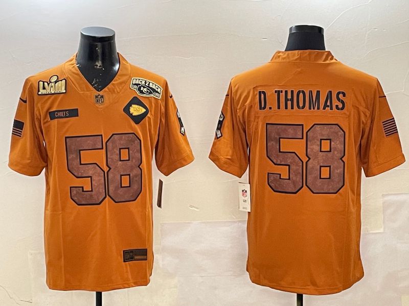 Men Kansas City Chiefs #58 Thomas Yellow 2025 Nike Salute to Service Limited NFL Jersey style 6->kansas city chiefs->NFL Jersey